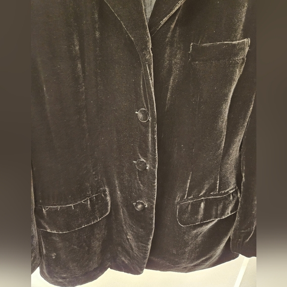 Vintage - Velvet Bloomingdales Black Evening Dress Blazer/Jacket - Size 14 - Picture 4 of 8